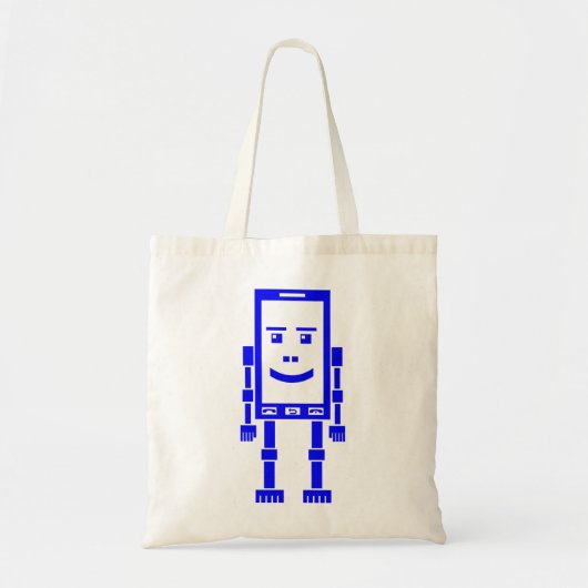 Tote Bag Robo Téléphone - Bleu (Devant)