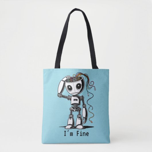 Tote Bag Robot cassé - Je vais bien (Devant)