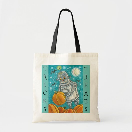 TOTE BAG ROBOT CUISINE CITROUILLES, HALLOWEEN TRICK OU TRAI (Devant)