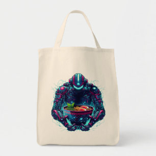 Tote Bag Robot Cyberpunk Futuriste Neon Nourriture Ramen