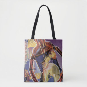 Tote Bag Robot de science-fiction vintage avec les yeux de