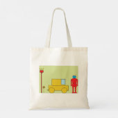 Tote Bag Robot Et Voiture Rétro (Dos)