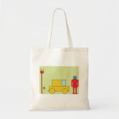 Tote Bag Robot Et Voiture Rétro (Devant)