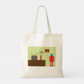 Tote Bag Robot rouge rétro (Dos)