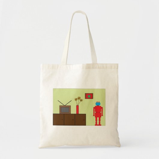 Tote Bag Robot rouge rétro (Devant)