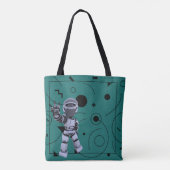 Tote Bag Robot vert mignon Formes géométriques Enfants (Dos)