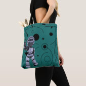 Tote Bag Robot vert mignon Formes géométriques Enfants (De près)