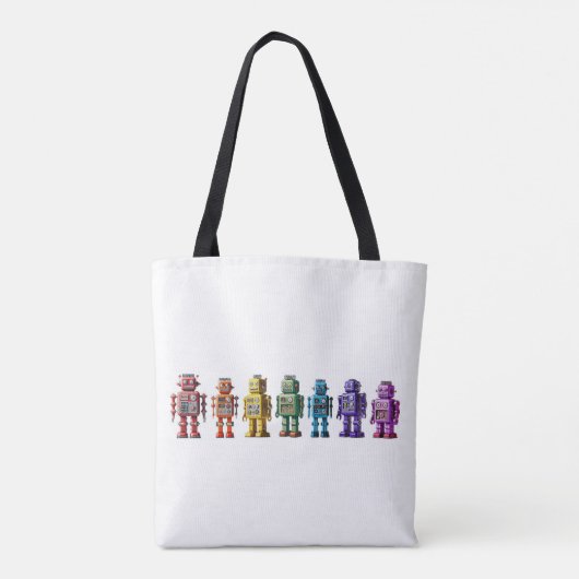 Tote Bag Robots arc-en-ciel (Dos)