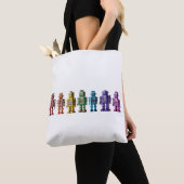 Tote Bag Robots arc-en-ciel (De près)