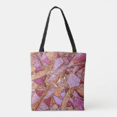 Tote Bag Roche volcanique peinte en lilas rose (Dos)