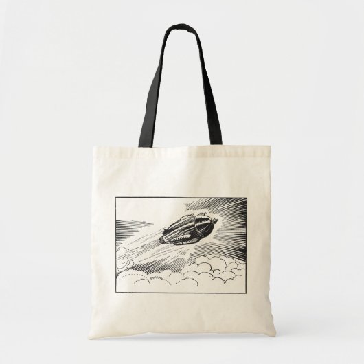 Tote Bag Rocket de vaisseau spatial de science-fiction vint (Devant)
