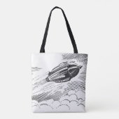 Tote Bag Rocket de vaisseau spatial de science-fiction vint (Dos)