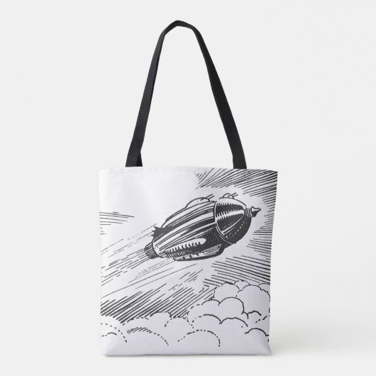Tote Bag Rocket de vaisseau spatial de science-fiction vint (Dos)
