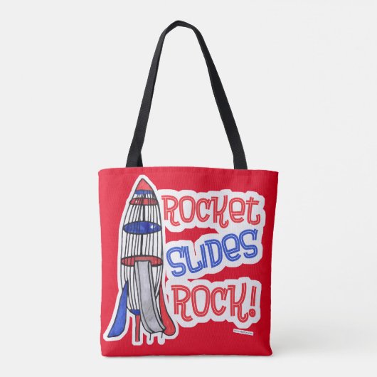 Tote Bag Rocket Slides Rock Fun Playground Hommage (Dos)