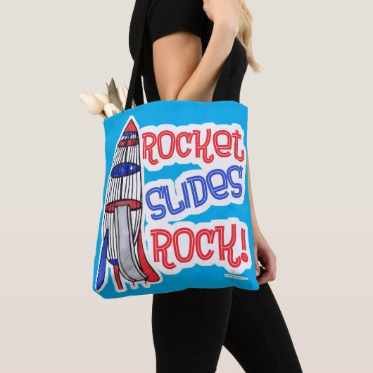 Tote Bag Rocket Slides Rock Fun Playground Hommage (De près)