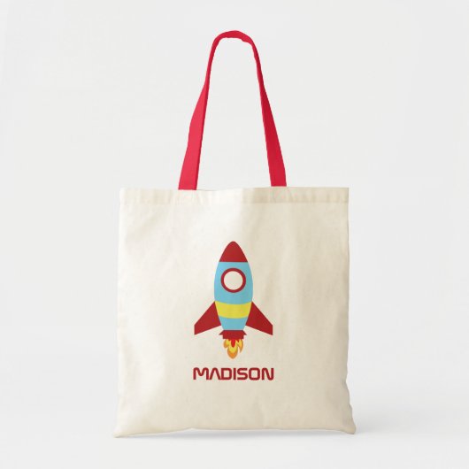 Tote Bag Rocket Spacship Lancer un nom personnalisé (Devant)