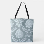 Tote Bag Rococo Damask Art I Duck Egg Blue+Teal (Devant)