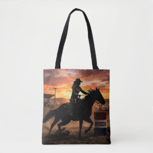 Tote Bag Rodeo Cowgirl Barrel Racing