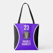 Tote Bag Roller Derby Logo Purple Black Team Name Uniform (Dos)