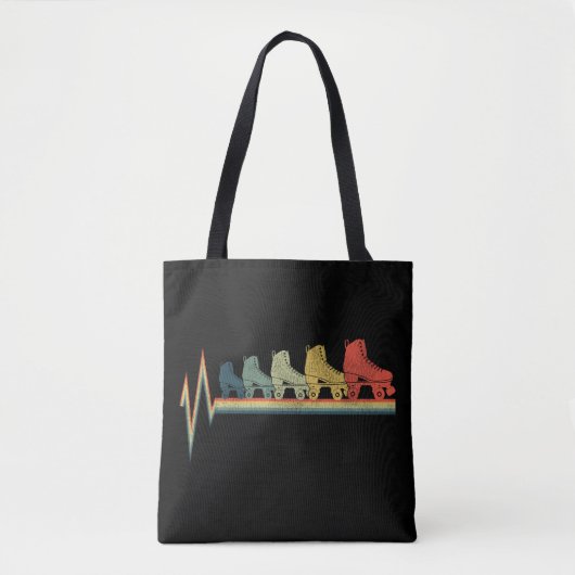 Tote Bag Roller Patinage Roller Patinage Heartbeat Couleur  (Devant)