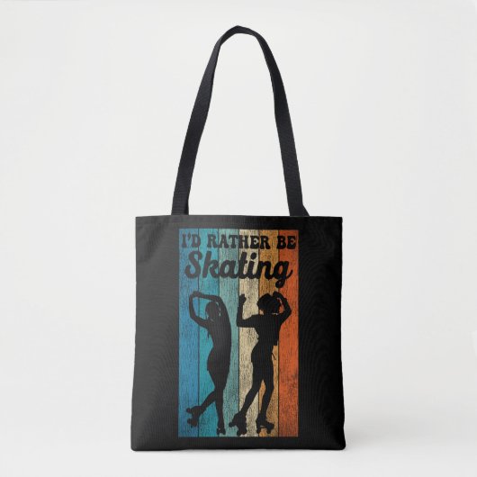 Tote Bag Roller Skating Je Préférerais Patiner 1970S Retro (Devant)