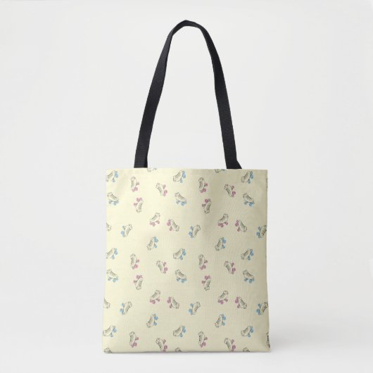 Tote Bag Rollerskate Pale Yellow Outline Motif de dessin (Devant)