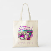Tote Bag Rollin' en 7 Awesome 2015 Retro Bowling 7th Birt (Dos)