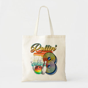 Tote Bag Rollin en 8 Bowling Anniversaire fête 8 Anniversai