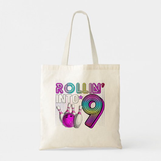 Tote Bag Rollin en 9 Bowling Anniversaire 9 Anniversaire (Dos)