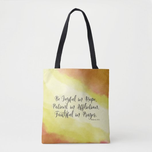 Tote Bag Romains 12:12 Soyez Joyeux dans l'espérance Bible  (Devant)