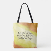 Tote Bag Romains 12:12 Soyez Joyeux dans l'espérance Bible  (Dos)
