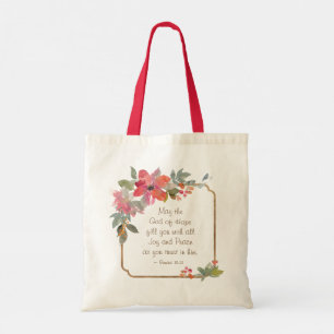 Tote Bag Romains 15:13 Dieu de l'Espoir, Noël