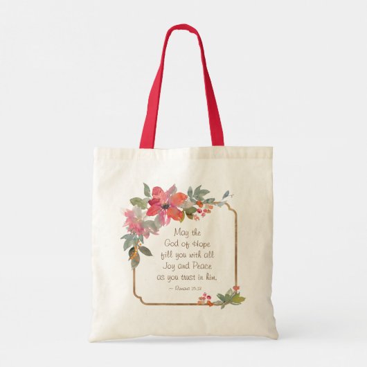 Tote Bag Romains 15:13 Dieu de l'Espoir, Noël (Dos)