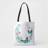 Tote Bag Romains 8:28 Fleurs et papillons (Devant)