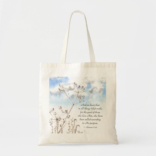 Tote Bag Romans 8:28 All things God works for the good (Devant)