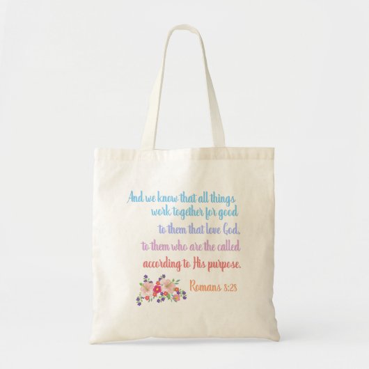 Tote Bag Romans 8 Verset Bible Design (Devant)