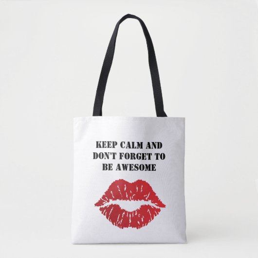 Tote Bag Romantic chic luxe red lips (Devant)