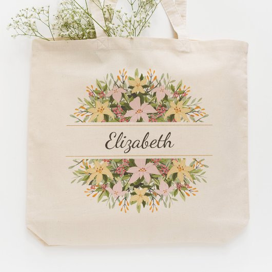 Tote Bag Romantic floral bouquet wedding favor