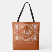 Tote Bag Romantique Burnt Orange 40e anniversaire Mariage (Devant)