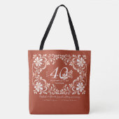 Tote Bag Romantique Shabby Chic rouille 40e anniversaire (Devant)