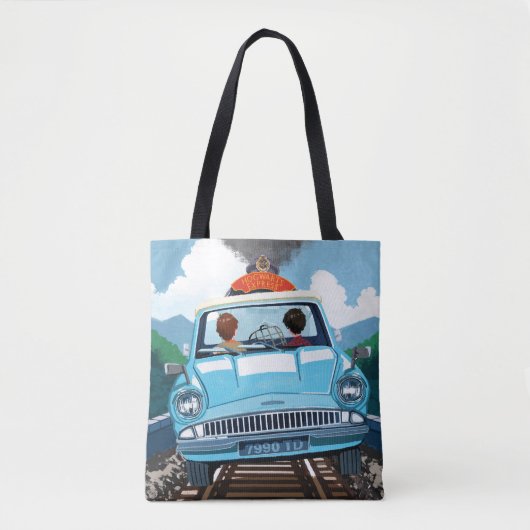 Tote Bag Ron & HARRY POTTER™ en voiture volante vers HOGWAR (Devant)