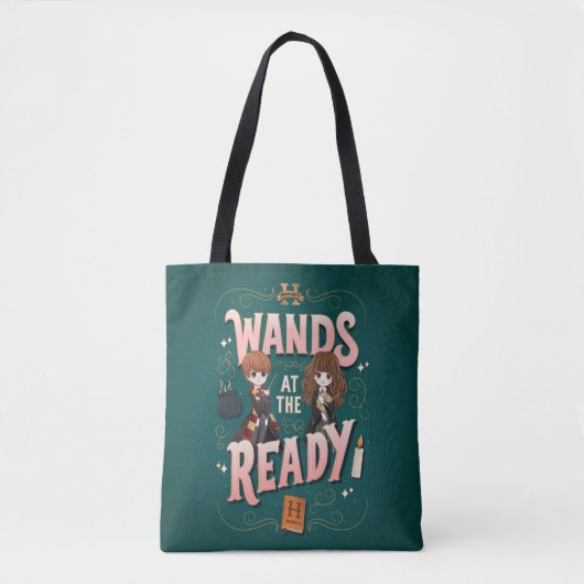 Tote Bag Ron & Hermione Wands au Ready (Devant)