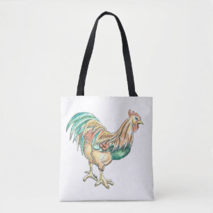 Tote Bag Rooster Art