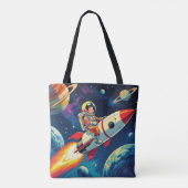 Tote Bag Roquettes mignonnes en astronaute spatiale Anniver (Dos)