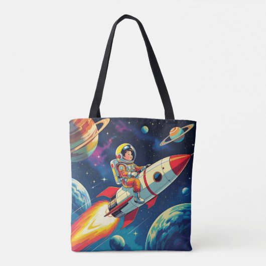 Tote Bag Roquettes mignonnes en astronaute spatiale Anniver (Dos)