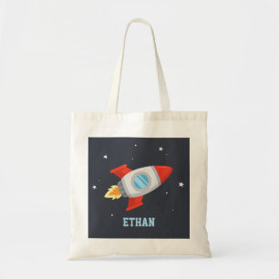 Tote Bag Roquettes rouges et grises s'envolent dans l'espac