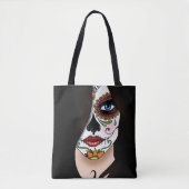 Tote Bag Rosa Sugar Skull Portrait (Devant)