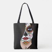 Tote Bag Rosa Sugar Skull Portrait (Dos)