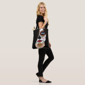 Tote Bag Rosa Sugar Skull Portrait (Sur le modèle)