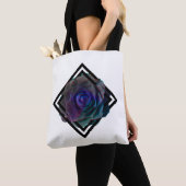 Tote Bag Rose à cadre géométrique (De près)